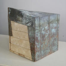BOXED IN, 7.5 x 8 x 9.5 - Plaster lath, copper