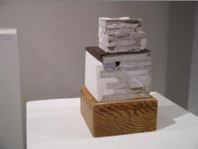STANDING OAK, 5.5 x6 x 9.75, Plaster, sheetrock, sheet metal, oak, newspaper