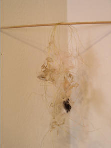 WHISPY SATIN NEST, 4 x 4 x 7 - Satin, silk, wire