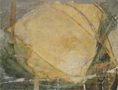 PAINTING WITH CRACKS, 15 x 20 - Mixed media on sheetrock