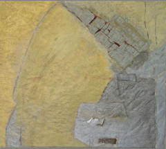 PAINTING WITH MINOR CRACKS, 15 x 17 - Mixed media on sheetrock